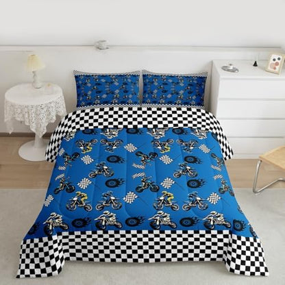 Feelyou Dirt Bike Bedding Set Soft for Boys Girls Toddler Size