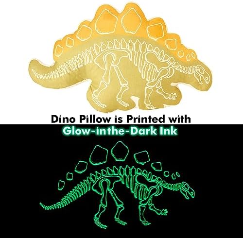 Northwest Classics Twin Sized Dino Discovery Glow-in-the-Dark 6-Piece Bed in a Bag Set, All Seasons Bedding for Girls and Boys, Comforter, Flat Sheet, Fitted Sheet, Pillowcase, Pillow, Sham