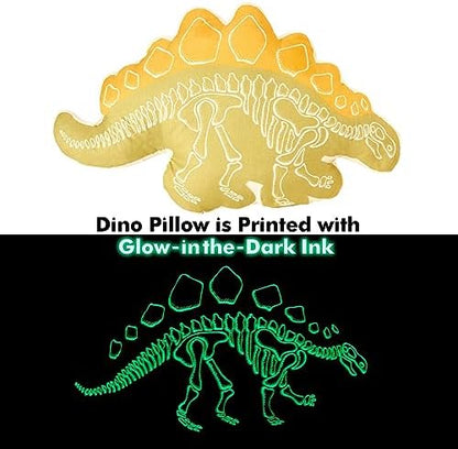 Northwest Classics Twin Sized Dino Discovery Glow-in-the-Dark 6-Piece Bed in a Bag Set, All Seasons Bedding for Girls and Boys, Comforter, Flat Sheet, Fitted Sheet, Pillowcase, Pillow, Sham