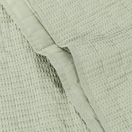 Levtex Home Cloud Waffle - Throw - Waffle Textured - Desert Sage - Throw (50x60in.) - Cotton