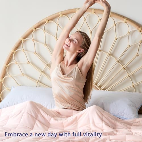 yescool Weighted Blanket for Adults 17lbsQueen Size, 60" x 80", Pink