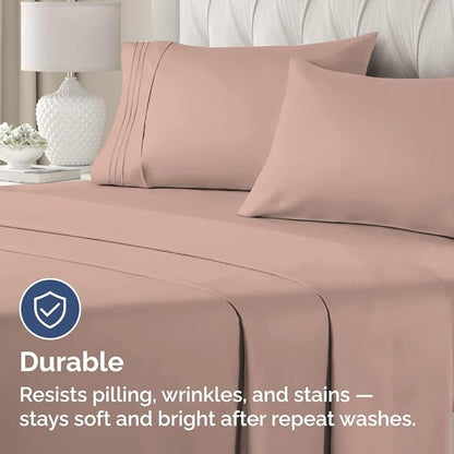 King Standard Pillow Cases Set of 2 - Ultra-Soft Hotel Quality Pillowcase Covers - Comfy, Cozy & Fade Free - Wrinkle Resistant - Machine Washable Pillow Protectors - 2 Piece Set - Mauve
