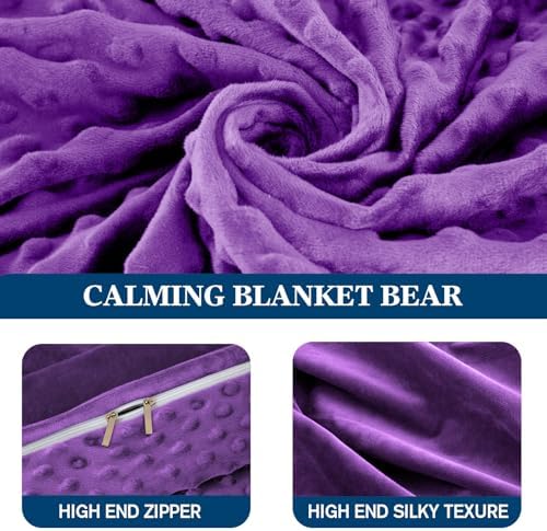 yescool Weighted Blanket (7 lbs, 41" x 60", Violet) Heavy Blanket for Sleeping Perfect for 60-90 lbs, Breathable Blanket with Premium Glass Bead, Machine Washable