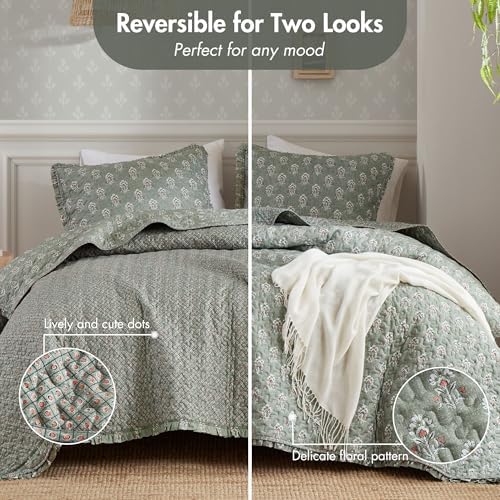 Madison Park Vintage Floral Quilt Set, 3PC Queen Reversible Bedding Set