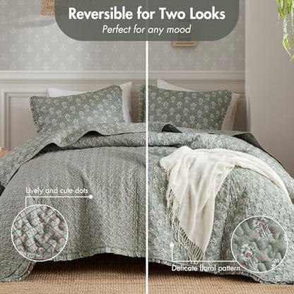 Madison Park Vintage Floral Quilt Set, 3PC Queen Reversible Bedding Set