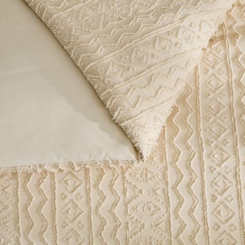 Bohemia Bdding Tufted Embroidery 7 Pieces Boho Comforter Set Boho Bedding Bohemia Comforter Set Queen for Four Seasons