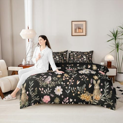 Feelyou Cute Deer and Rabbit 7 Piece Bedding Set for Kids