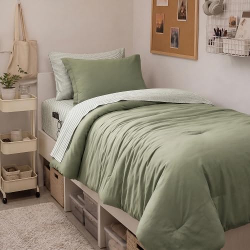 Monbix Twin XL Comforter Set - 5 Pieces Soft Bed in a Bag Twin Bedding Sets