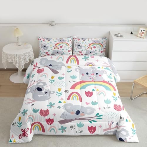 Feelyou Kids Cute Koala Comforter Toddler Bedding Set for Children Toddler