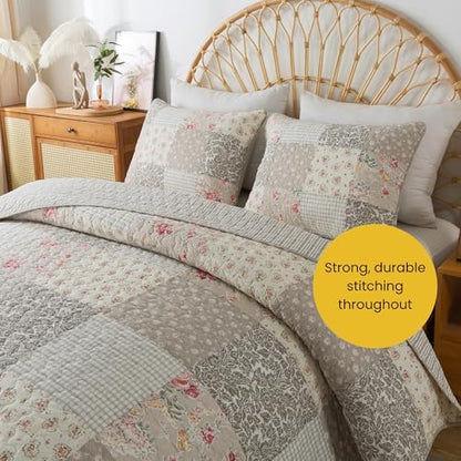 SLPR - Walk in the Cotswolds Patchwork Cotton Quilt Set, Twin with 1 Sham