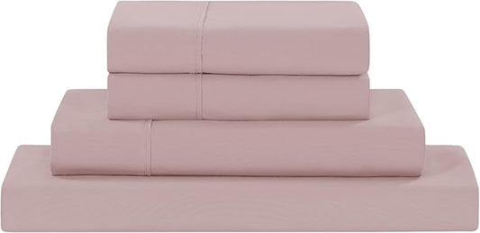 Modern Threads Soft Microfiber Solid Sheets - Luxurious Microfiber Bed Sheets - Includes Flat Sheet, Fitted Sheet with Deep Pockets, & Pillowcases Cameo Rose Full