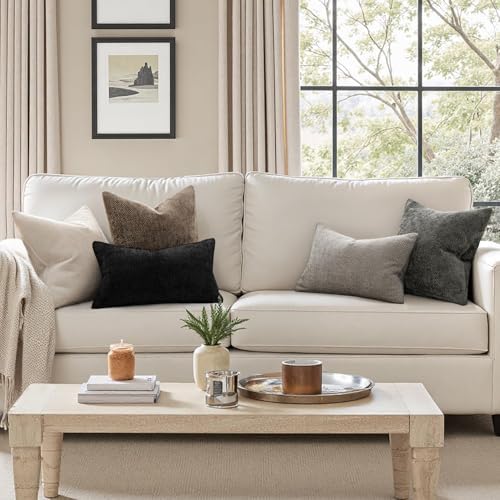 MIULEE Decorative Couch Throw Pillow Covers 18x18 Inch Brown 2 Pack