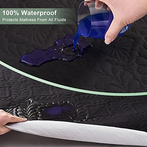 Sufdari Full Waterproof Mattress Protector, Waterproof Mattress Cover,Breathable & Noiseless Mattress Pad, Waterproof Quilted Fitted Sheet Fits Up to 8-18" Deep Pocket