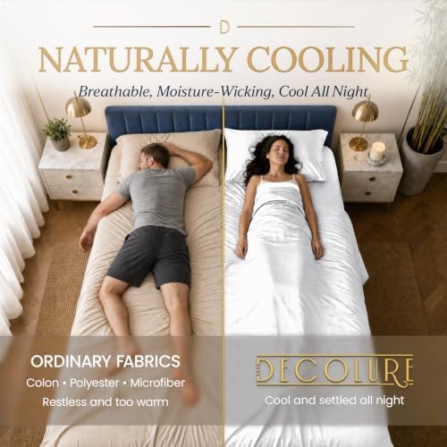 DECOLURE 100% Viscose Derived from Bamboo Sheets King Size | 4 Pc Bed Set