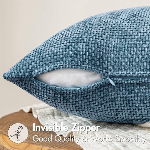 MIULEE Decorative Couch Throw Pillow Covers 20x20 Inch Coastal Blue 2 Pack
