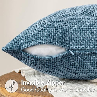 MIULEE Decorative Couch Throw Pillow Covers 20x20 Inch Coastal Blue 2 Pack