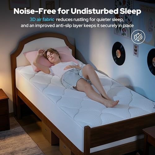 BEDLORE Waterproof Twin XL Mattress Pad, Breathable Mattress Protector for College Dorm Room Essentials with 6-15 Inch Deep Pocket, Noiseless Quilted Fitted Mattress Topper Bed Cover