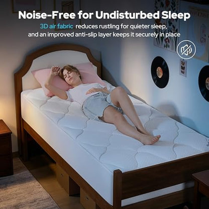 BEDLORE Waterproof Twin XL Mattress Pad, Breathable Mattress Protector for College Dorm Room Essentials with 6-15 Inch Deep Pocket, Noiseless Quilted Fitted Mattress Topper Bed Cover