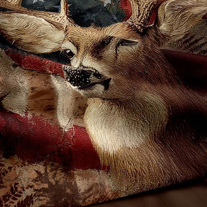 5PCS Deer Comforter Sets Full,Boys Camo Bedding Full,American Flag Comforter,Camo Bed Set for Boys,Adults,Teens