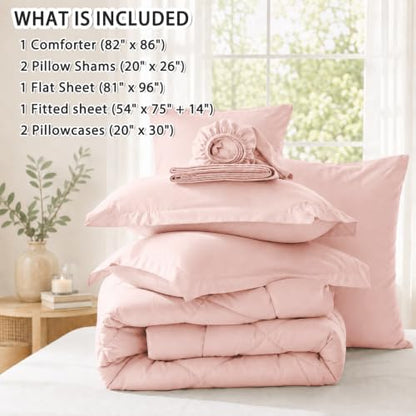 Anluoer Full Size Comforter Sets, 7 Piece Bed in a Bag Full Bedding Sets