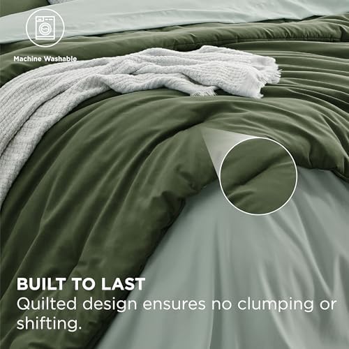 Bedsure King Bedding Comforter Set Olive Green Bed in a Bag 104" x 90"