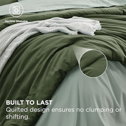 Bedsure King Bedding Comforter Set Olive Green Bed in a Bag 104" x 90"