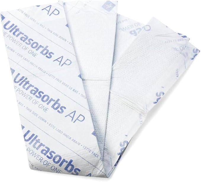 Medline Ultrasorbs Advanced+ Premium Underpads with Polymer for Superior Leak Protection, 300 lb Weight Capacity, 30x36 Inches, 10 Count