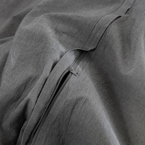 FOSSA Duvet Cover Set 100% Washed Cotton Linen Feel Twin