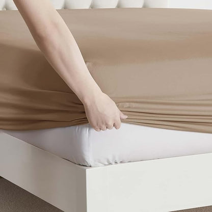 Clara Clark RV Queen Sheets, 6 Piece RV Sheets Set - Hotel Luxury Sheets for RV Bunks, Super Soft Bedding Set, Short Queen,Taupe Sand