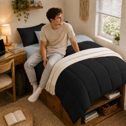 Anluoer Twin Comforter Set, 5 Piece Bed in a Bag Twin Bedding Sets