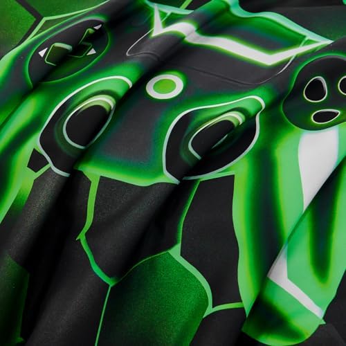 URBONUR Black Green Gaming Twin Comforter Set for Boys 6Pcs Bed in A Bag