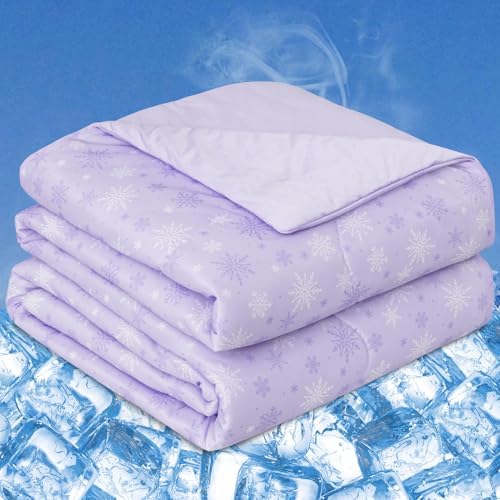 CHOSHOME Cooling Comforter Cooling Blanket, Q-Max 0.45 Cool Sleeping Summer Blanket for Hot Sleeper Night Sweats, King 90" x 108", Purple 02