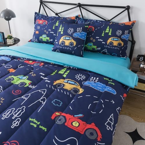 Cars Twin Bedding Set for Boys 6 Pieces Race Car Comforter