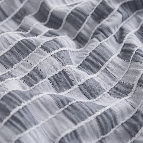 SLEEP ZONE Comforters Twin Set, Modern Lattice Bedding Set Gray 2 Pcs