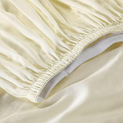 Sijo AiryWeight Tencel Sheet Set, 100% Lyocell Derived from Eucalyptus, Buttery Soft, Architectural Digest Best Cooling Sheets Winner, 1 Top Sheet Only (Cream, Twin/Twin XL)