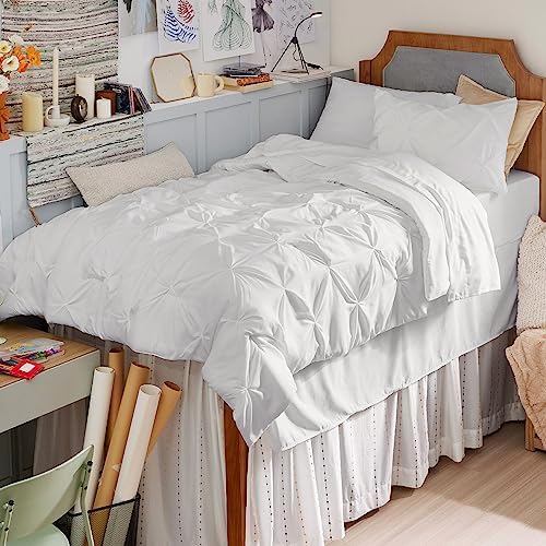 Bedsure Twin XL Comforter Set & Sheet Set, 5-Piece White Bed in a Bag