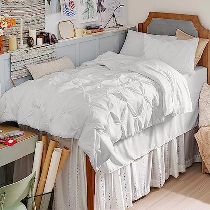Bedsure Twin XL Comforter Set & Sheet Set, 5-Piece White Bed in a Bag