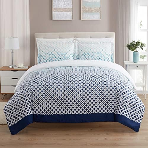 Sweet Home Collection 7 Piece Comforter Set Bag Solid Color All Season Soft Down Alternative Blanket & Luxurious Microfiber Bed Sheets, Genova, Full