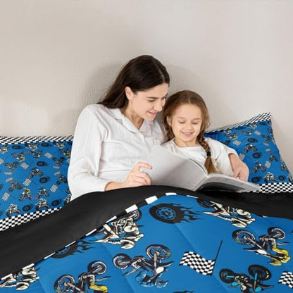 Feelyou Dirt Bike Bedding Set Soft for Boys Girls Toddler Size