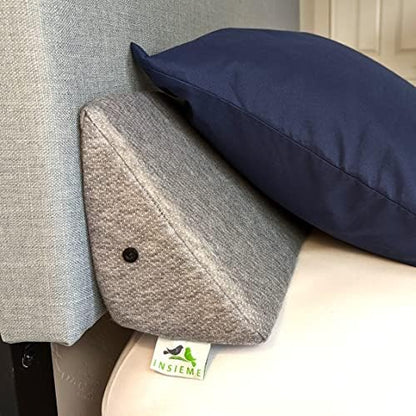 Insieme King Size Bed Wedge Pillow for Headboard Gap (Gray) | Long Triangular Pillow Wedge/Bed Gap Filler/Bolster Pillow for Pillow Support & Covering Cracks Between Bed/Headboard/Wall (76x8x6 inch)