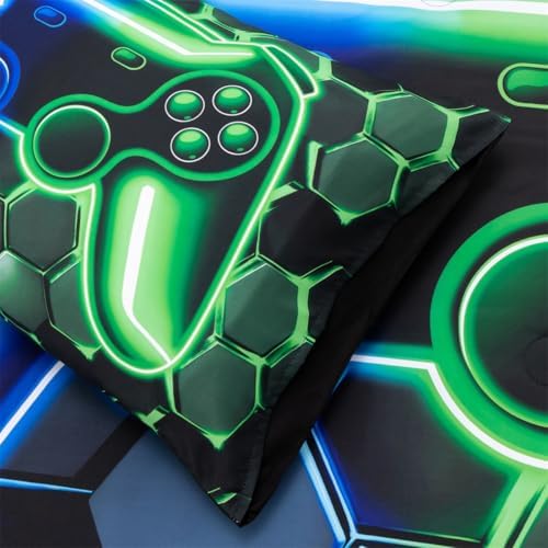 NTBED 5pcs Twin 3D Gaming Comforter Set for Boys Kids Gamer Bedding Sets