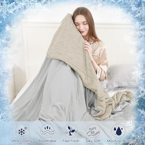 PHF Cooling Blanket for Hot Sleepers Night Sweat,Soft Quilted Comforter