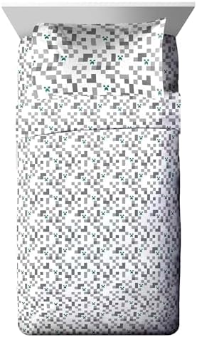 Minecraft Creeper Full Size Comforter Set 7 Piece Video Game Bedding, Green