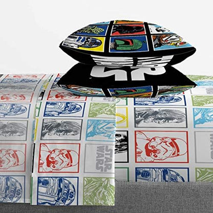 Star Wars Queen Comforter Set 5 Piece Soft Bedding for Boys, Multi