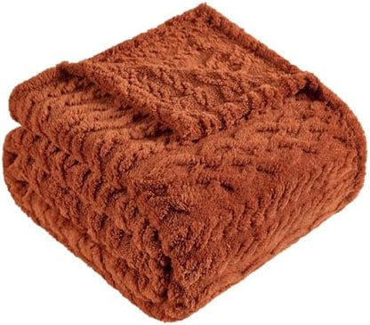 Rust Throw Blanket - Soft & Fluffy Fleece, Cute & Aesthetic, Perfect for Sofa, Couch, Chair, Bed, Living Room & Bedroom, All-Season Use, Plush & Cozy Decorative Blanket 50x60