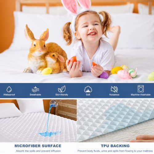 GRT RV Bunk Waterproof Mattress Pad, Hollow Cotton Mattress Protector