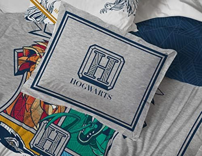 Harry Potter Full Size Comforter Set 7 Piece Kids Bedding, Gray
