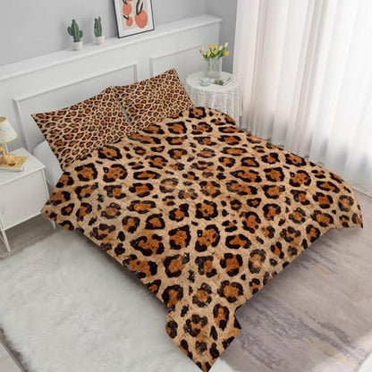 Brown Cheetah Bedding King Leopard Print Comforter for Girls