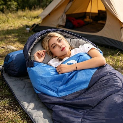 SWTMERRY Sleeping Bag 3 Seasons (Summer, Spring, Fall) Warm & Cool Weather - Lightweight,Waterproof Indoor & Outdoor Use for Kids, Teens & Adults for Hiking and Camping