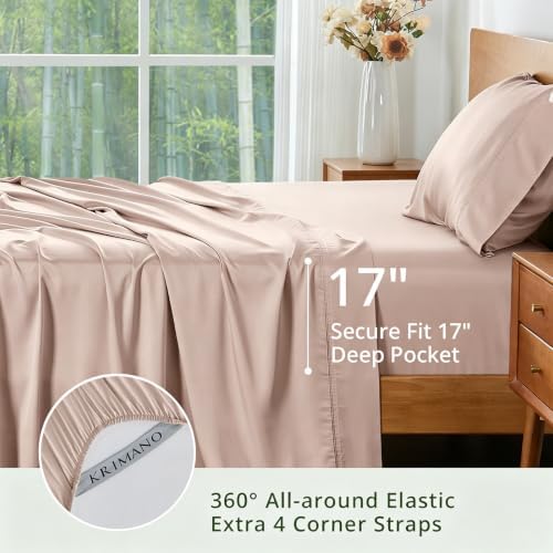 Bamboo Viscose Sheet Set Twin Size, Cooling Sheets Bed Set 3pcs